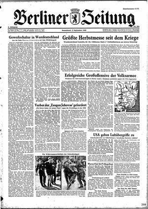 Berliner Zeitung Online-Archiv vom 02.09.1950