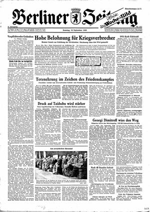Berliner Zeitung Online-Archiv vom 10.09.1950