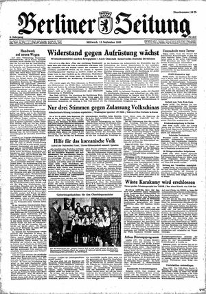 Berliner Zeitung Online-Archiv vom 13.09.1950