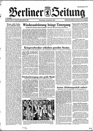 Berliner Zeitung Online-Archiv vom 14.09.1950