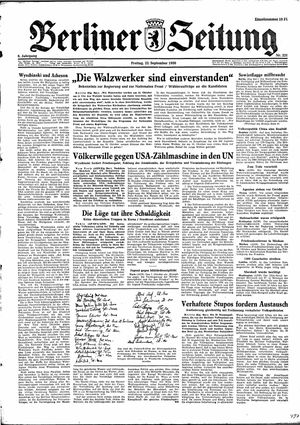 Berliner Zeitung Online-Archiv vom 22.09.1950