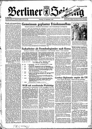 Berliner Zeitung Online-Archiv vom 24.09.1950
