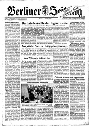 Berliner Zeitung Online-Archiv vom 03.10.1950
