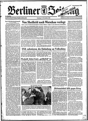 Berliner Zeitung Online-Archiv vom 12.11.1950