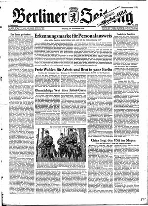 Berliner Zeitung Online-Archiv vom 26.11.1950