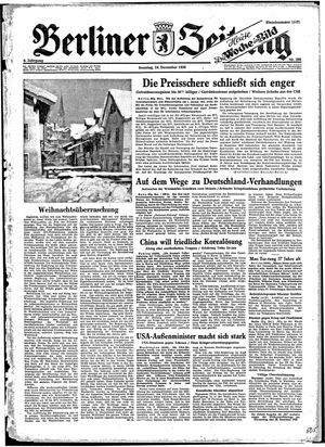Berliner Zeitung Online-Archiv vom 24.12.1950