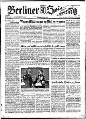 Berliner Zeitung Online-Archiv vom 07.01.1951