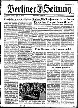Berliner Zeitung Online-Archiv vom 17.02.1951