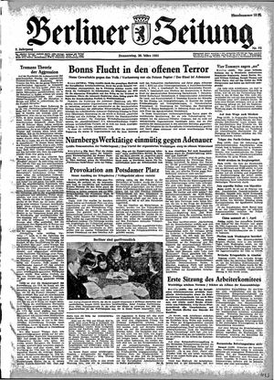 Berliner Zeitung Online-Archiv vom 29.03.1951