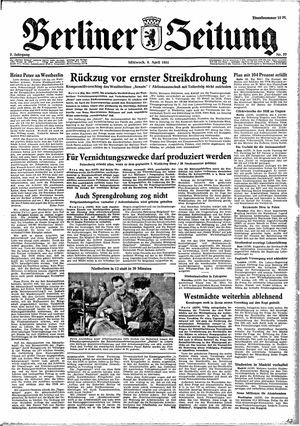 Berliner Zeitung Online-Archiv vom 04.04.1951