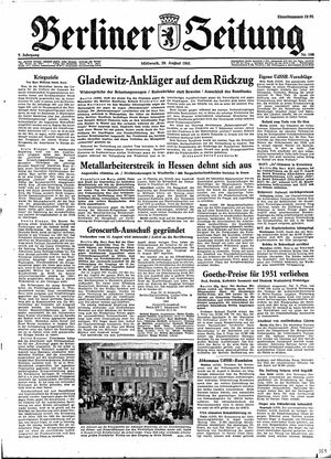 Berliner Zeitung Online-Archiv vom 29.08.1951