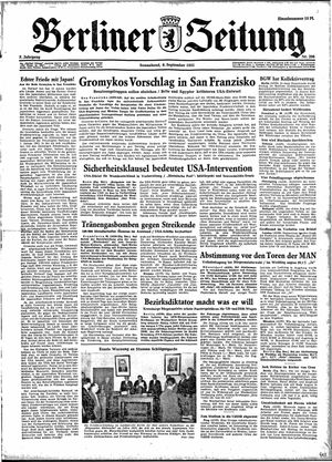 Berliner Zeitung Online-Archiv vom 08.09.1951
