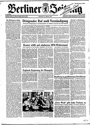 Berliner Zeitung Online-Archiv vom 30.10.1951
