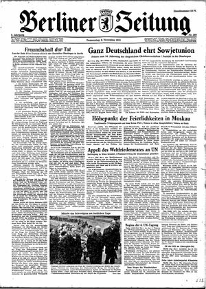 Berliner Zeitung Online-Archiv vom 08.11.1951