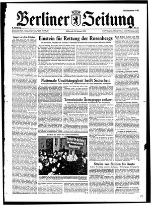 Berliner Zeitung Online-Archiv vom 14.01.1953