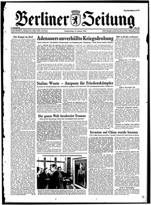 Berliner Zeitung Online-Archiv vom 15.01.1953