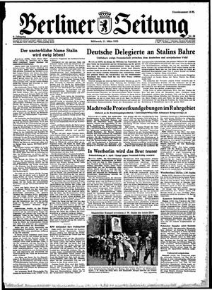Berliner Zeitung Online-Archiv vom 11.03.1953