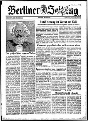 Berliner Zeitung Online-Archiv vom 14.03.1953