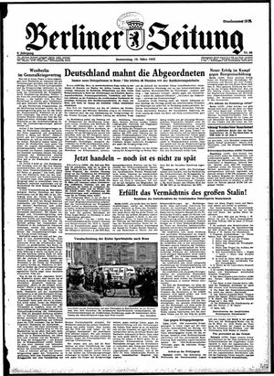 Berliner Zeitung Online-Archiv on Mar 19, 1953