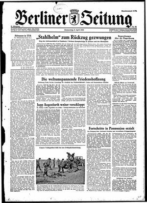Berliner Zeitung Online-Archiv vom 09.04.1953
