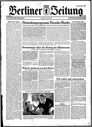 Berliner Zeitung Online-Archiv vom 10.04.1953