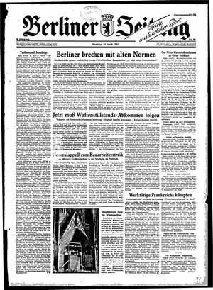 Berliner Zeitung Online-Archiv vom 14.04.1953
