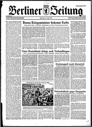 Berliner Zeitung Online-Archiv vom 15.04.1953