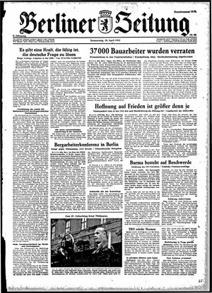 Berliner Zeitung Online-Archiv vom 16.04.1953