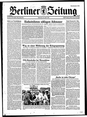 Berliner Zeitung Online-Archiv vom 22.04.1953