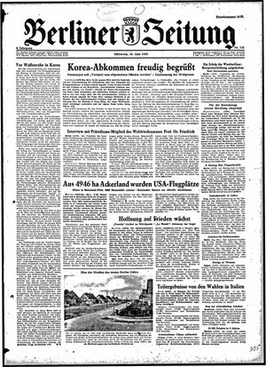 Berliner Zeitung Online-Archiv vom 10.06.1953