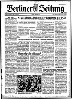 Berliner Zeitung Online-Archiv vom 26.06.1953
