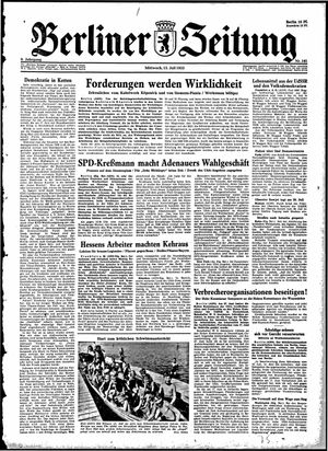 Berliner Zeitung Online-Archiv vom 15.07.1953