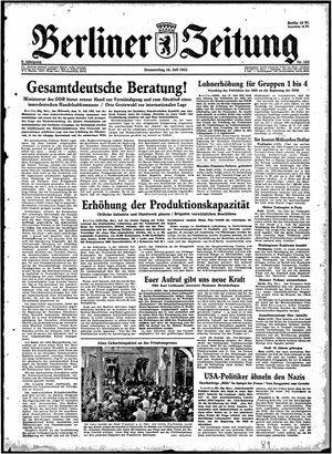 Berliner Zeitung Online-Archiv vom 16.07.1953