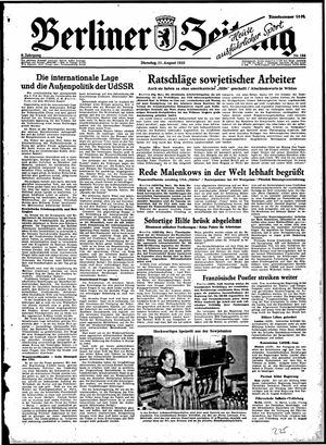 Berliner Zeitung Online-Archiv vom 11.08.1953