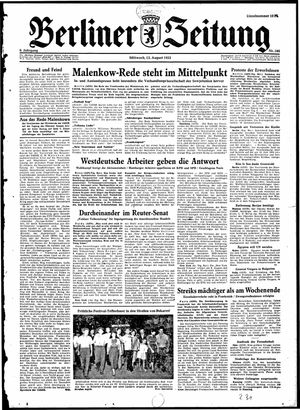 Berliner Zeitung Online-Archiv vom 12.08.1953