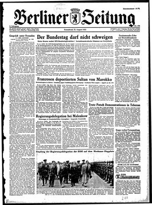 Berliner Zeitung Online-Archiv vom 22.08.1953