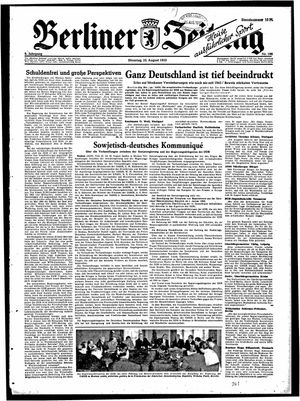 Berliner Zeitung Online-Archiv vom 25.08.1953