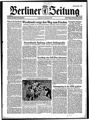 Berliner Zeitung Online-Archiv vom 23.09.1953