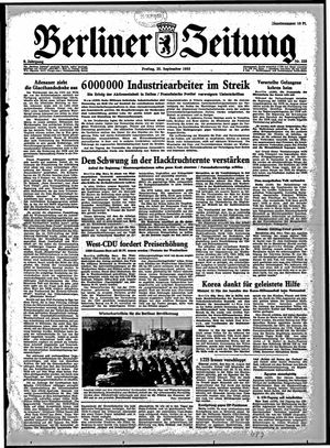 Berliner Zeitung Online-Archiv vom 25.09.1953
