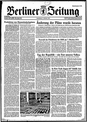 Berliner Zeitung Online-Archiv vom 03.10.1953