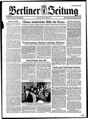 Berliner Zeitung Online-Archiv vom 25.11.1953