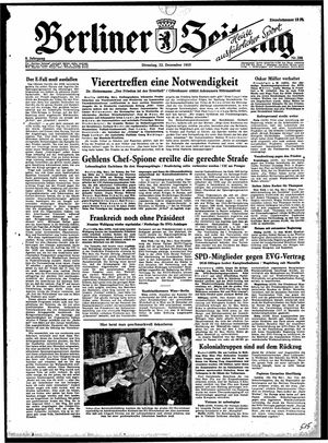 Berliner Zeitung Online-Archiv vom 22.12.1953