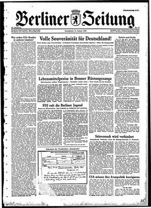 Berliner Zeitung Online-Archiv vom 16.01.1954