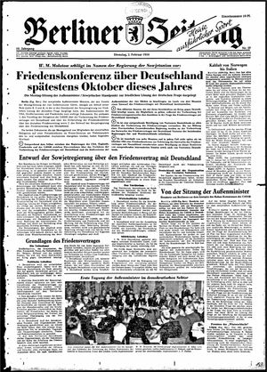 Berliner Zeitung Online-Archiv vom 02.02.1954