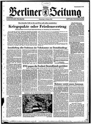 Berliner Zeitung Online-Archiv vom 04.02.1954