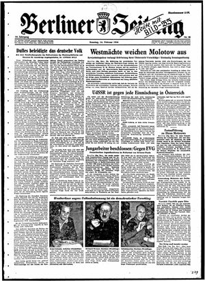 Berliner Zeitung Online-Archiv vom 14.02.1954
