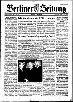Berliner Zeitung Online-Archiv vom 17.02.1954