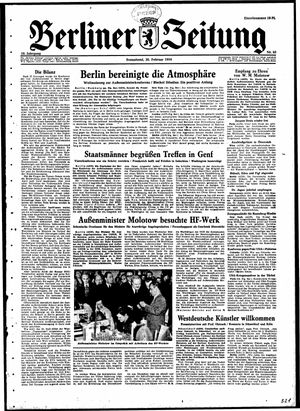 Berliner Zeitung Online-Archiv vom 20.02.1954