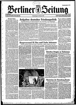 Berliner Zeitung Online-Archiv vom 25.02.1954
