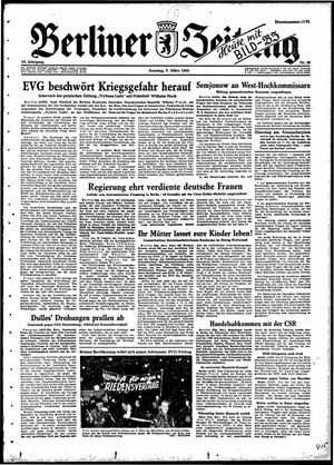 Berliner Zeitung Online-Archiv vom 07.03.1954